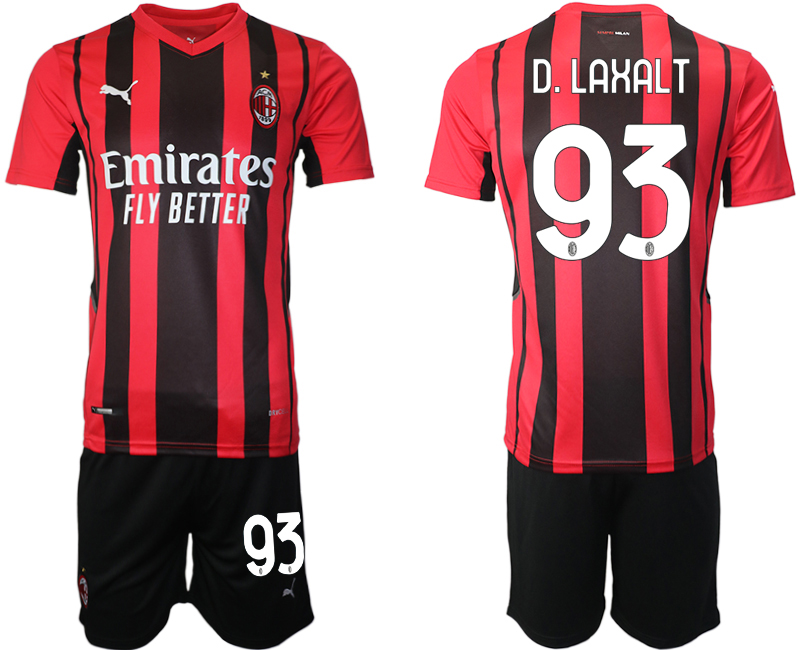 Men 2021-2022 Club AC Milan home red #93 Soccer Jersey->ac milan jersey->Soccer Club Jersey